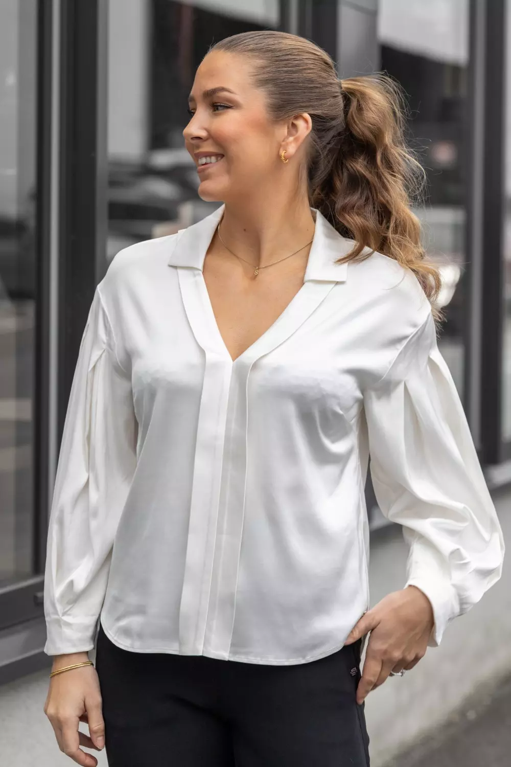 Niamin, shirt - Off white