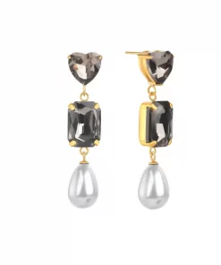 Heart pearl earrings