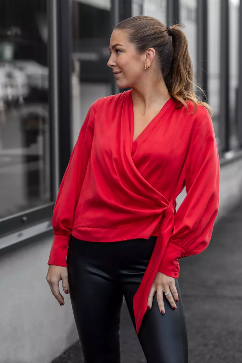 Anais silkebluse - Red