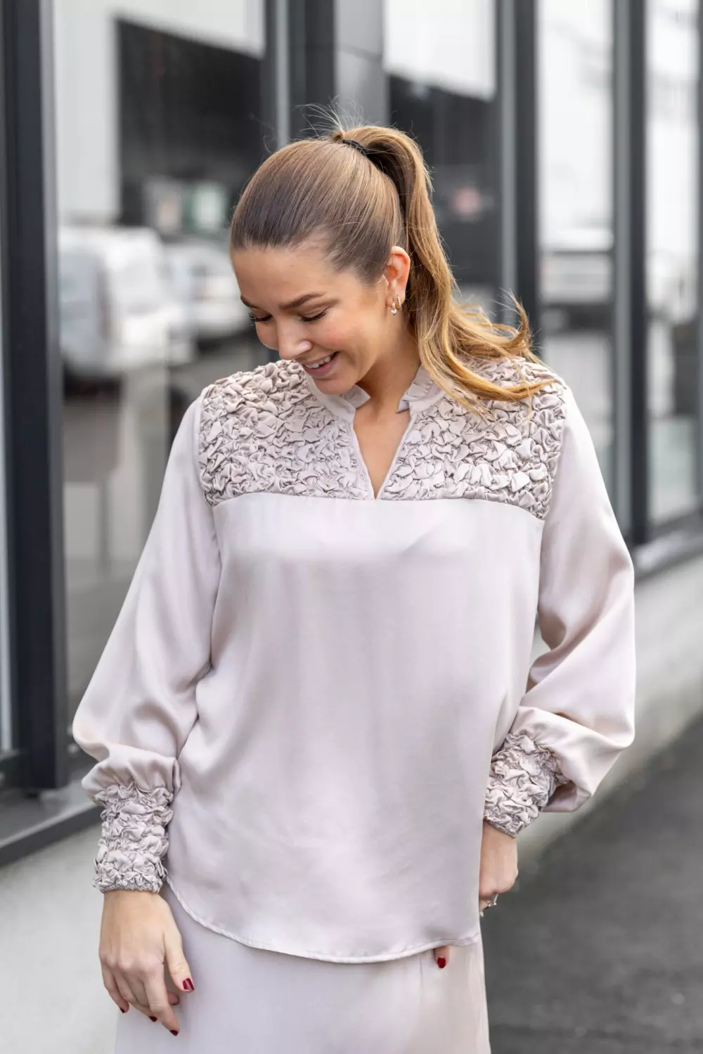 Ingelin Silkebluse - Champagne