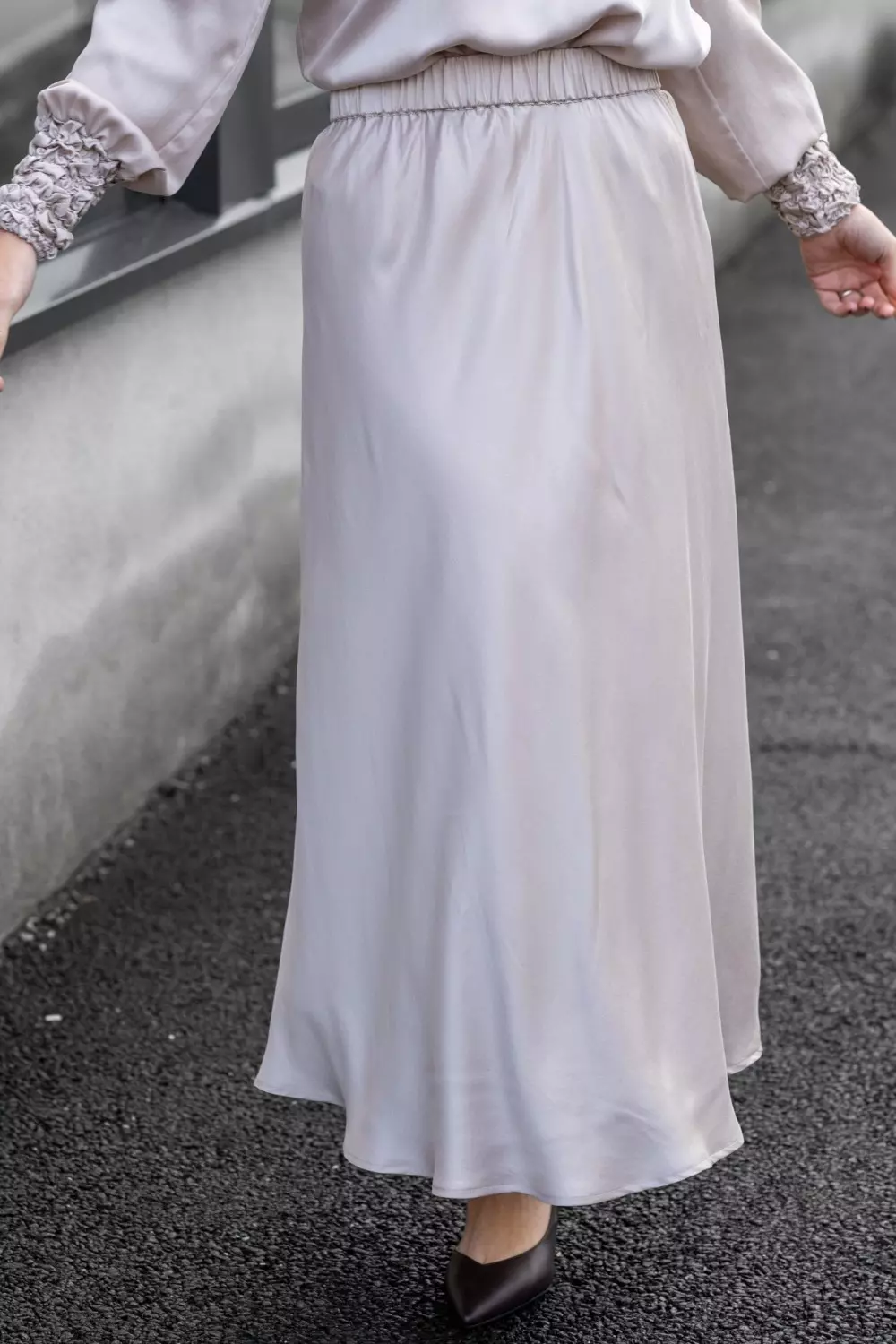 Margit silkeskjørt - Champagne