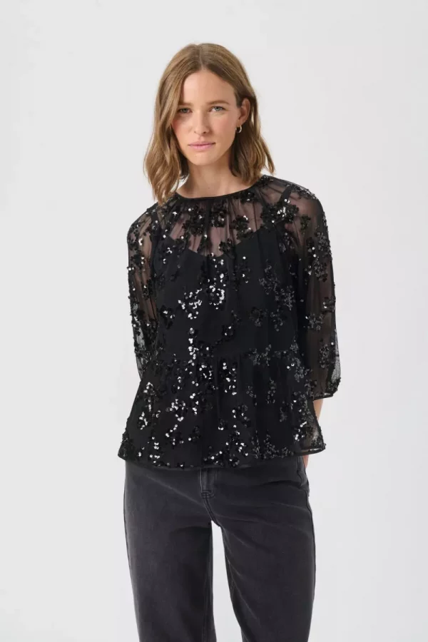 Vivan blouse - Black Sequins