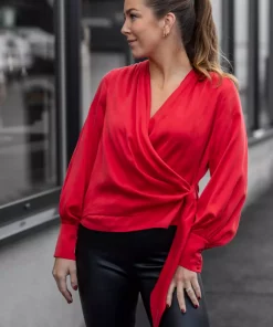 Anais silkebluse - Red