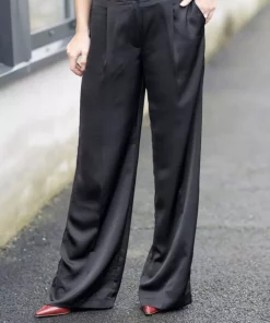 Jules satin pants - Raven
