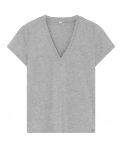 Ginnie, V-neck t-shirt S/S - Grayish