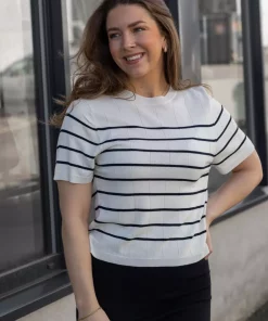 Elowyn stripe - Offwhite/Navy