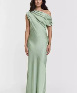 Vanessa Satin dress - Pale green