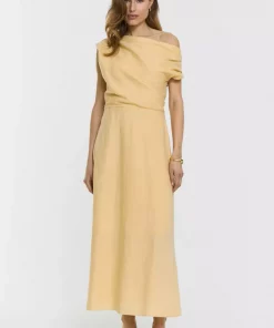 Reina Linen Dress - Butter Yellow