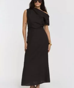 Reina Linen Dress - Coffee