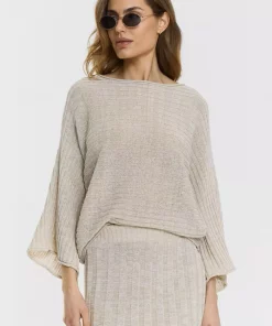 Gaia Linen Sweater - Beige Melange