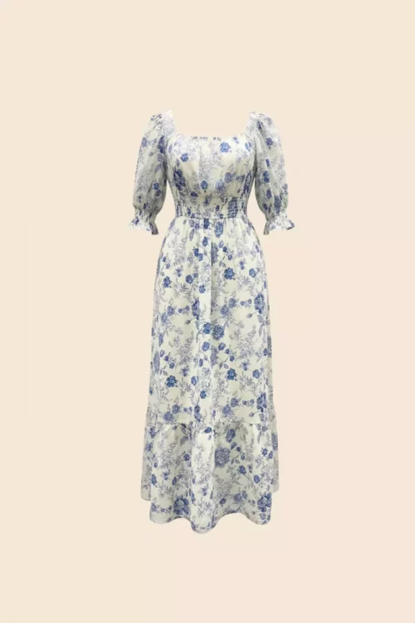 Cecilie dress - White/Blue