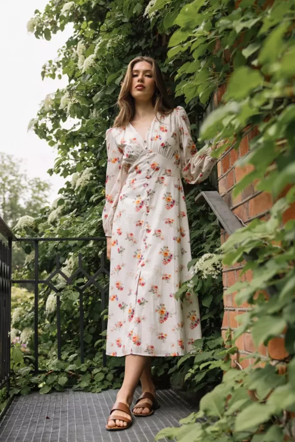 Aurore dress - White print