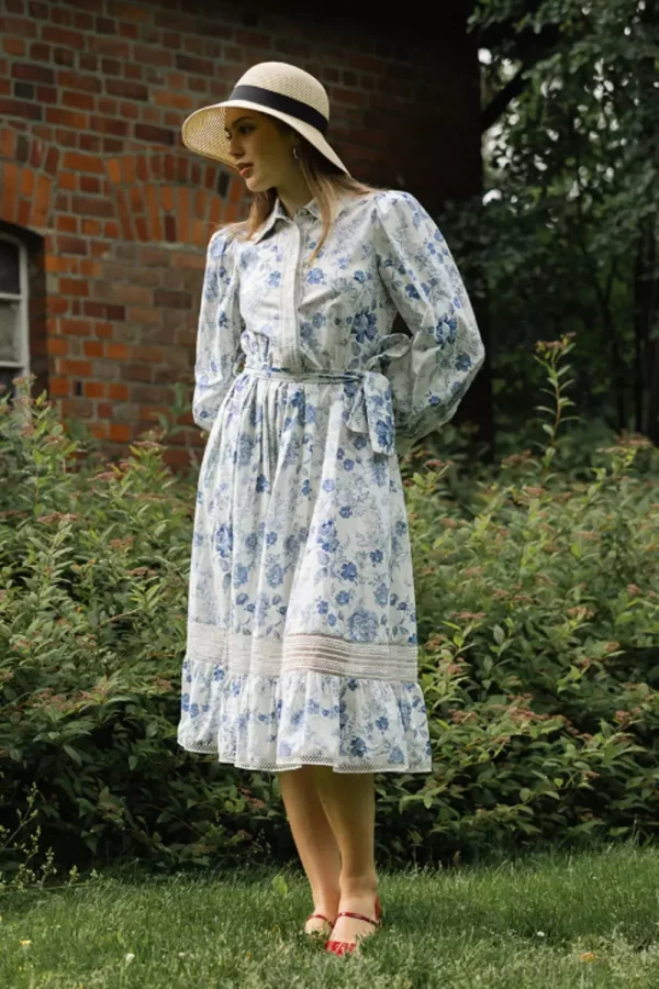 Amandine dress - White/Blue