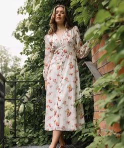 Aurore dress - White print