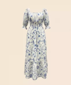 Cecilie dress - White/Blue