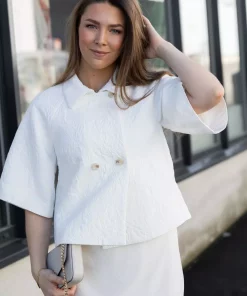 Nora, cape jacket - White