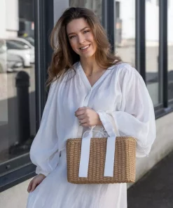 Maddie stråveske - Hvit
