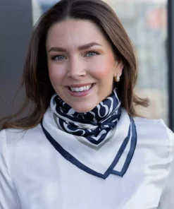 Eloise silkeskjerf - Navy print