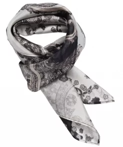 Joly, printed silk scarf - Black
