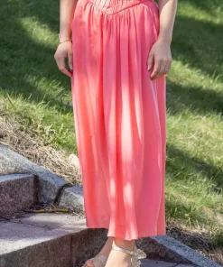 Scari, long skirt - Neon coral