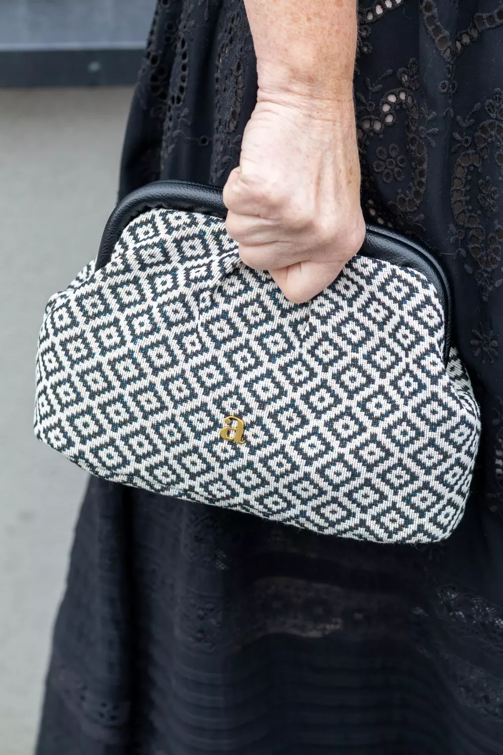 Jaquard clutch - Black