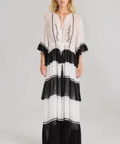 Aurora maxi dress - white/black