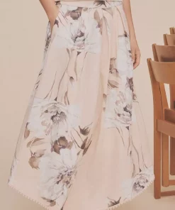 Mabell, midi+ pleated skirt - Dust print