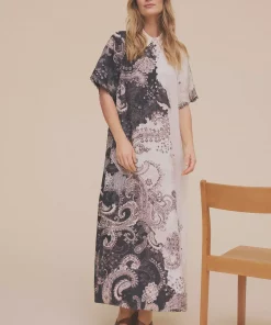 Anika, long dress - Off white/black