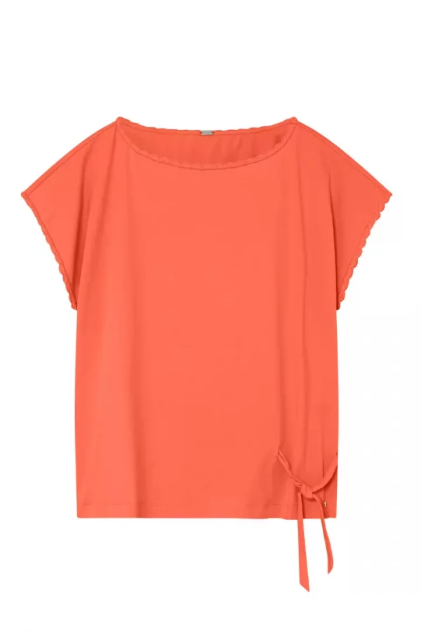 Josia, jersey top - Hot coral