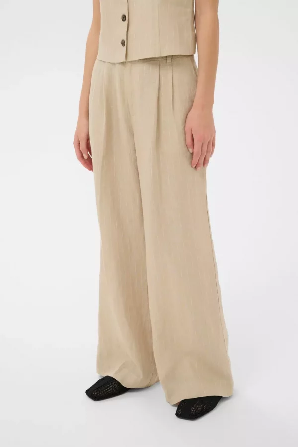Aliya pants - Neutral pinstripe