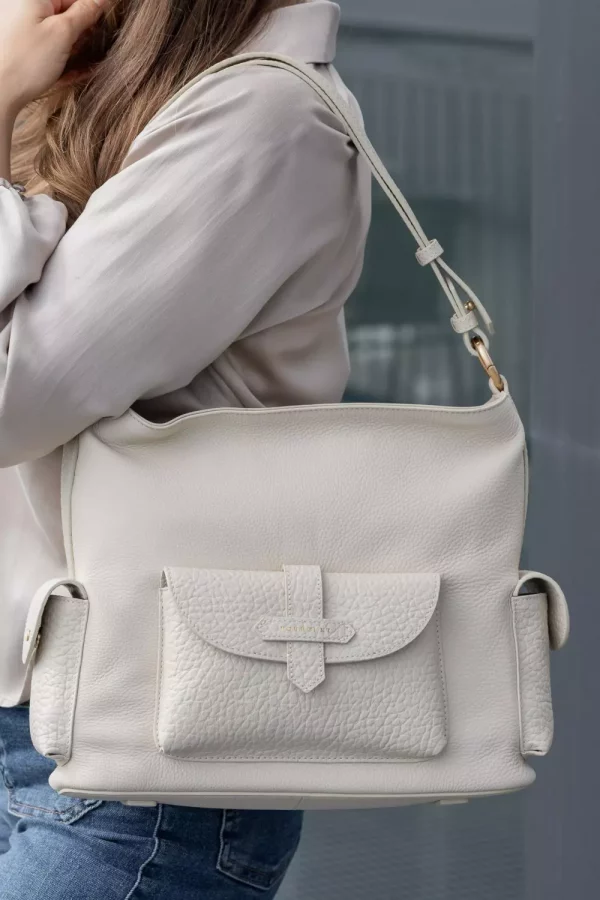 Reporter large shoulder bag - Beige