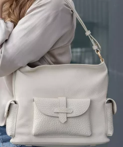 Reporter large shoulder bag - Beige