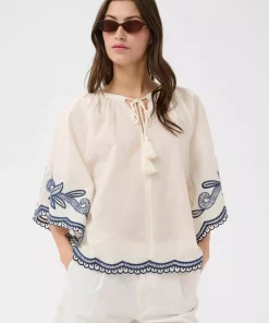 Bianca blouse - Blue emb