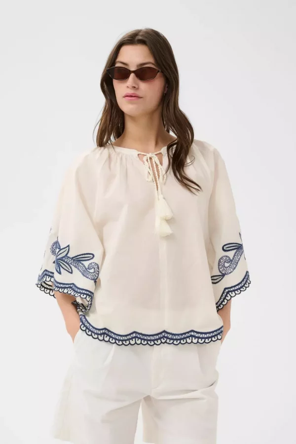 Bianca blouse - Blue emb