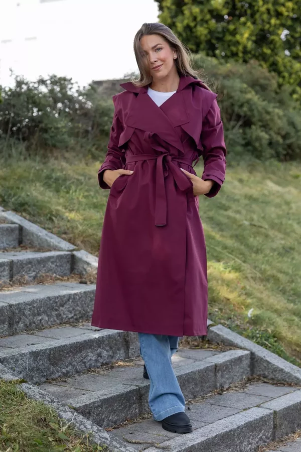 Regndråpe trenchcoat - Wine red