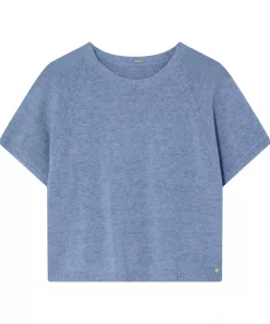 Celma, knit cape - Dusty blue