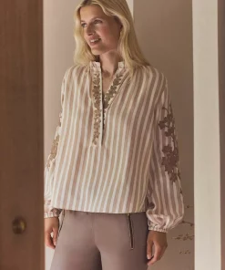 Annemie, embroidery blouse - Moonlight