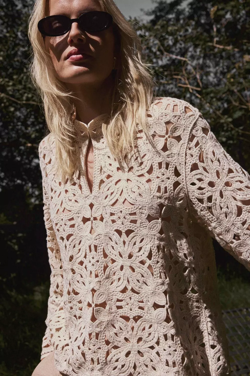 Lorina, lace blouse - Off white