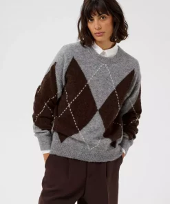 Sorayas pullover - Brown/grey check