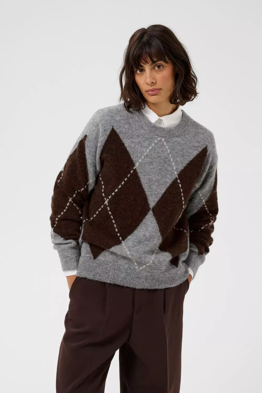Sorayas pullover - Brown/grey check