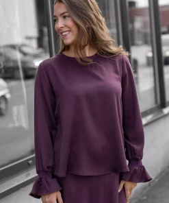 Dala silkebluse - Burgundy