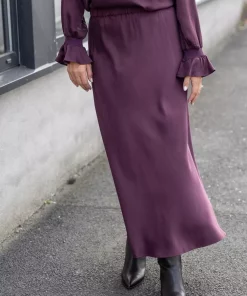 Margit silkeskjørt - Burgundy