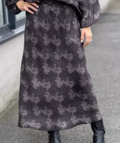 Margit silkeskjørt - Brown print