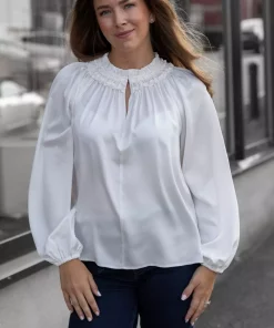 Mariann silkebluse - Offwhite
