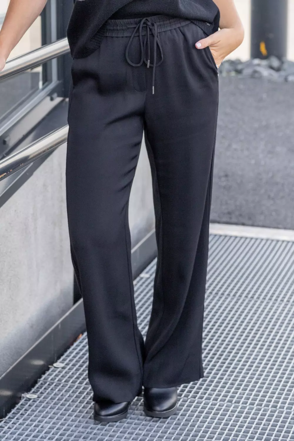 Bali, long wide leg - Black