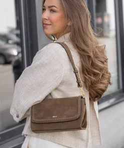 Signature shoulder bag - Suede khaki
