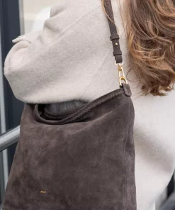 Signature Hobo - Suede dark brown