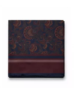 Eloise silkeskjerf - Navy Paisley print