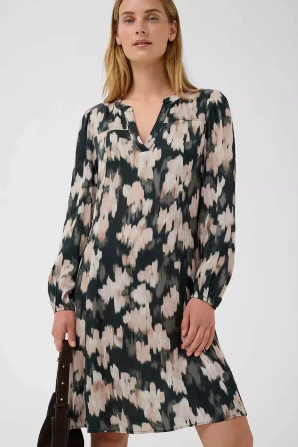 Botelles Dress - Green Blurred Flower
