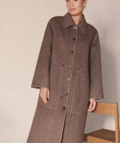 Nathea, coat - Coffee